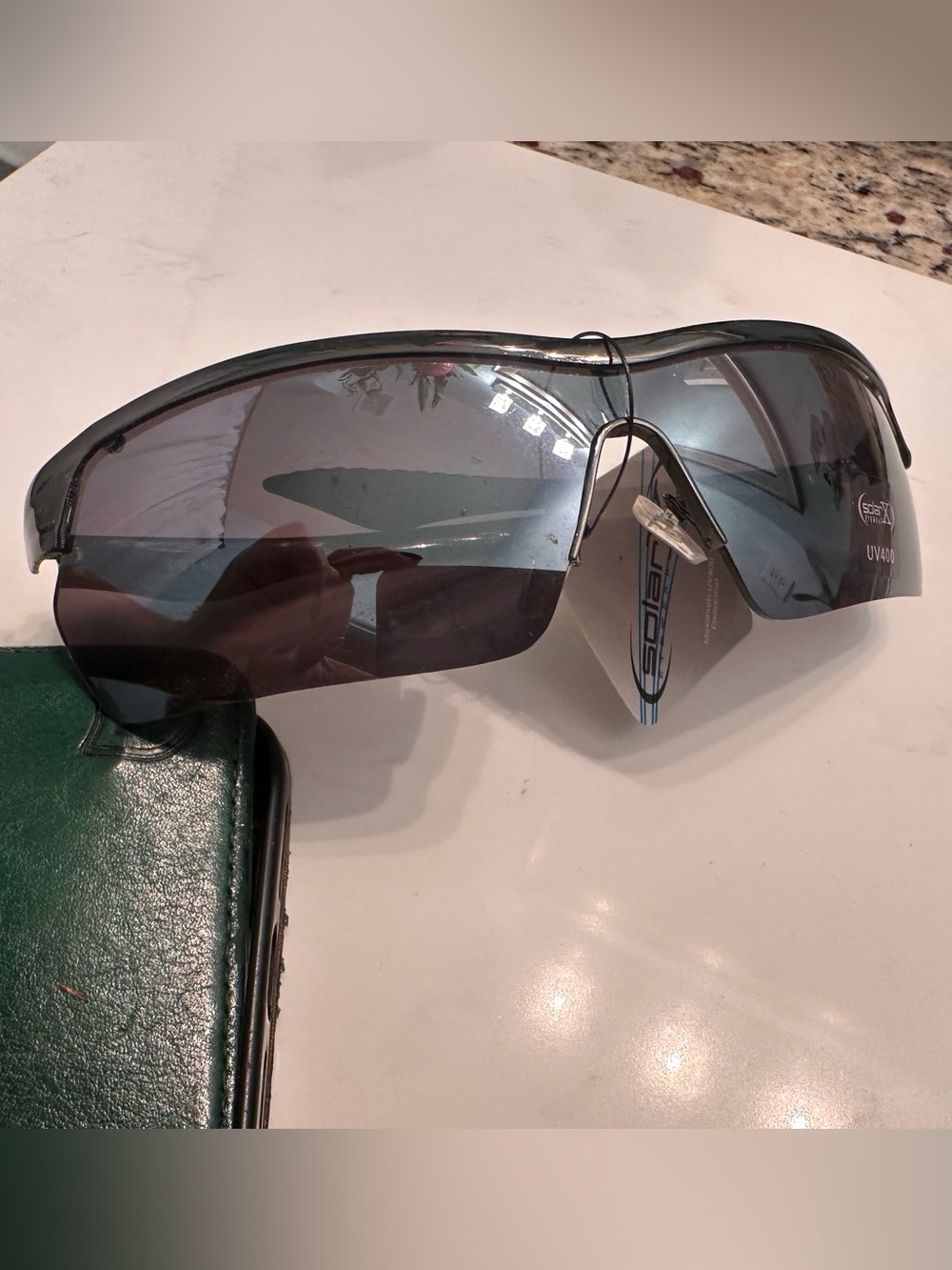 Polarized Shield Sunglasses in Smoke Blue